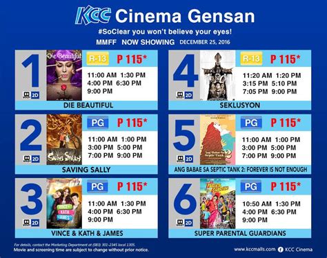 kcc mall of gensan cinema schedule today|Kcc Mall of Gensan Address, Contact Number.